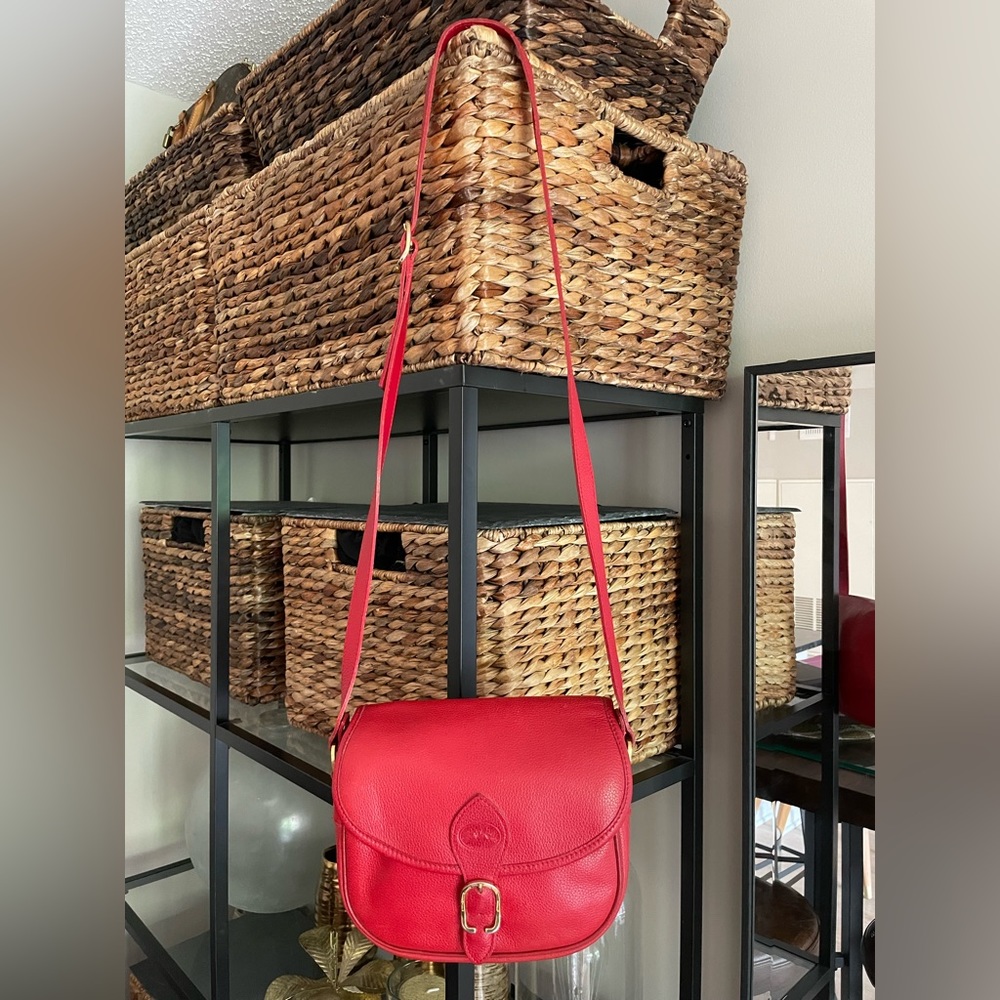 Longchamp Red Leather crossbody purse